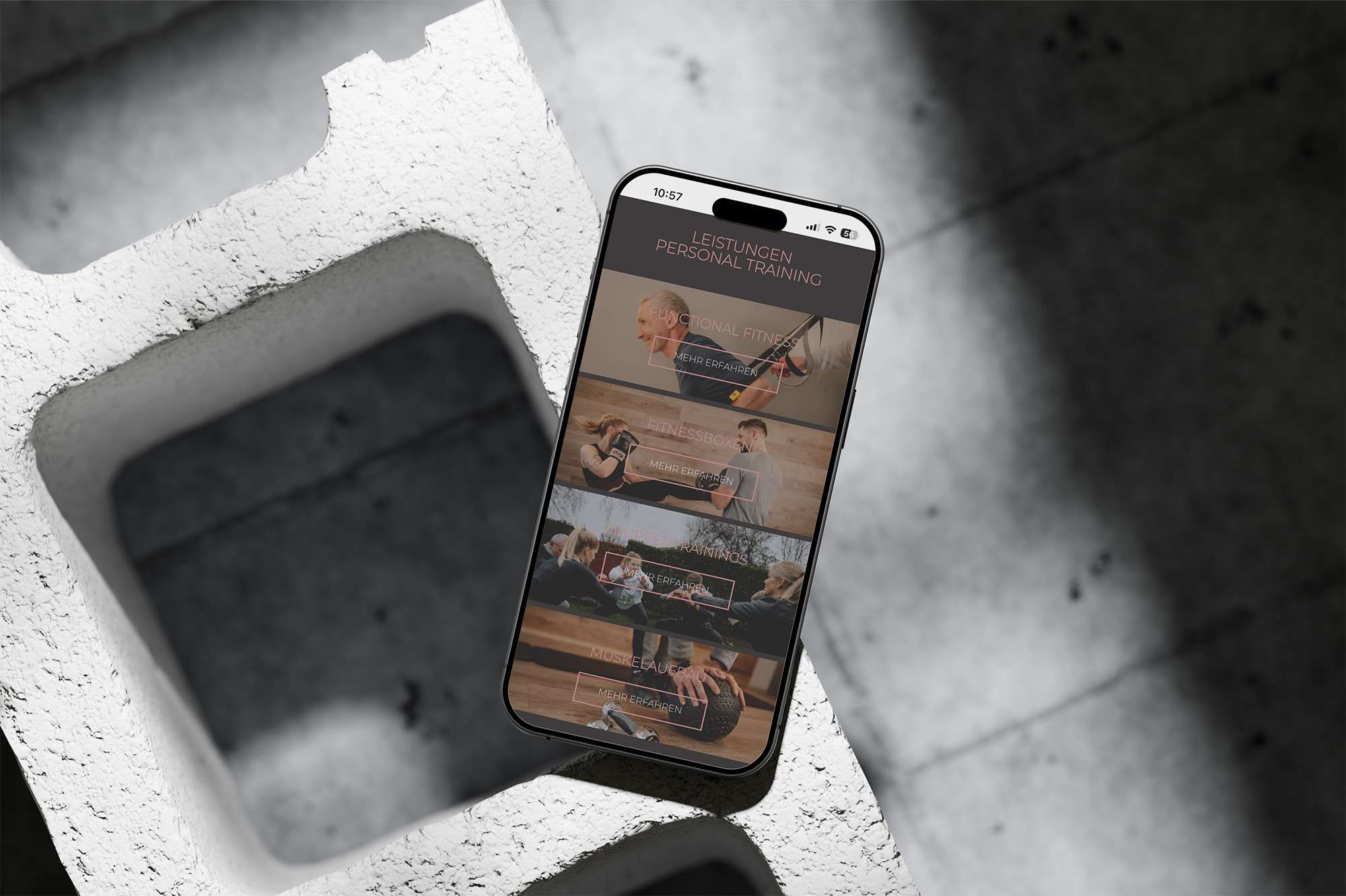 Mobilansicht der Fabian Sohl-Website mit klarem, motivierendem Design.