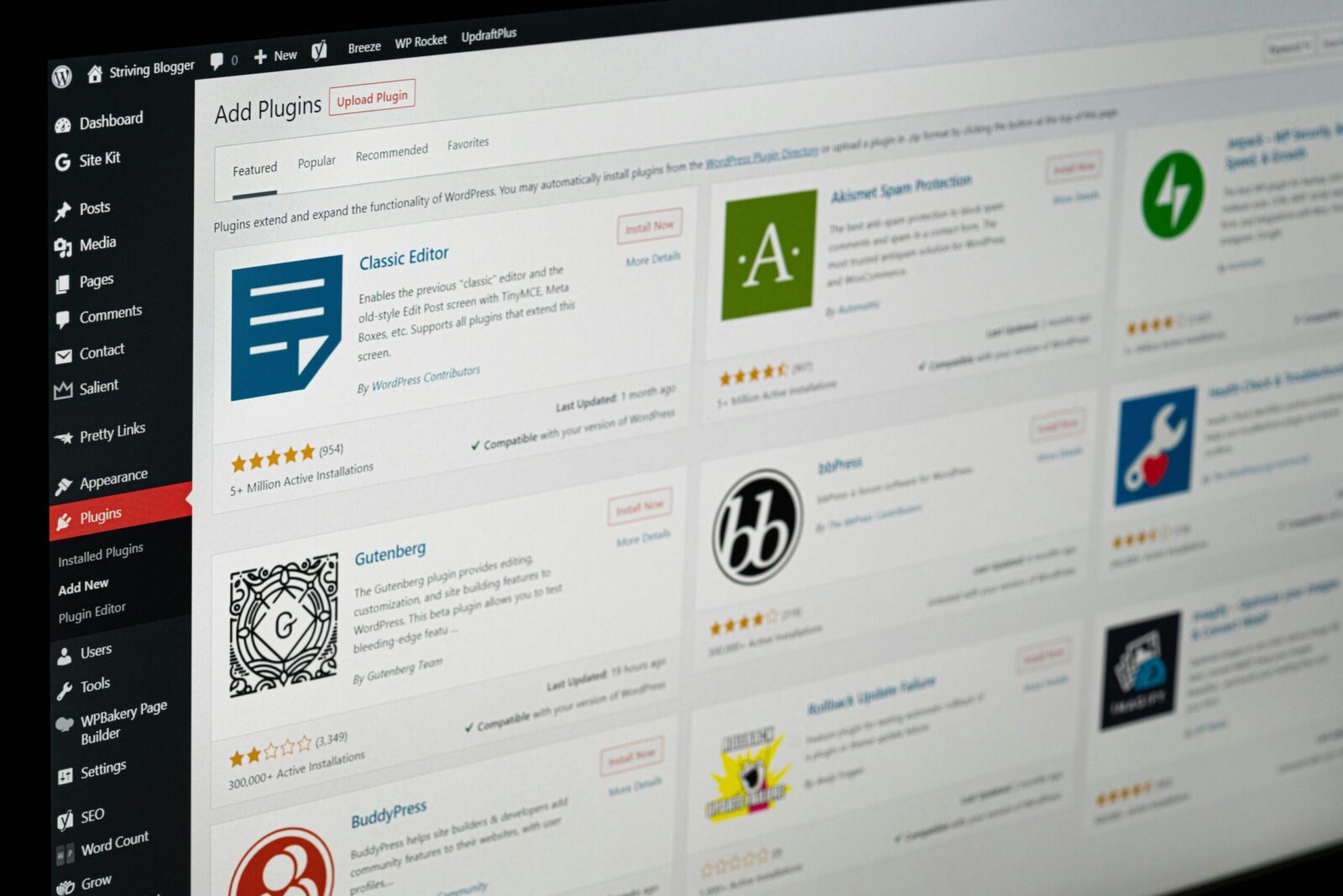 WordPress Backend: Plugins
