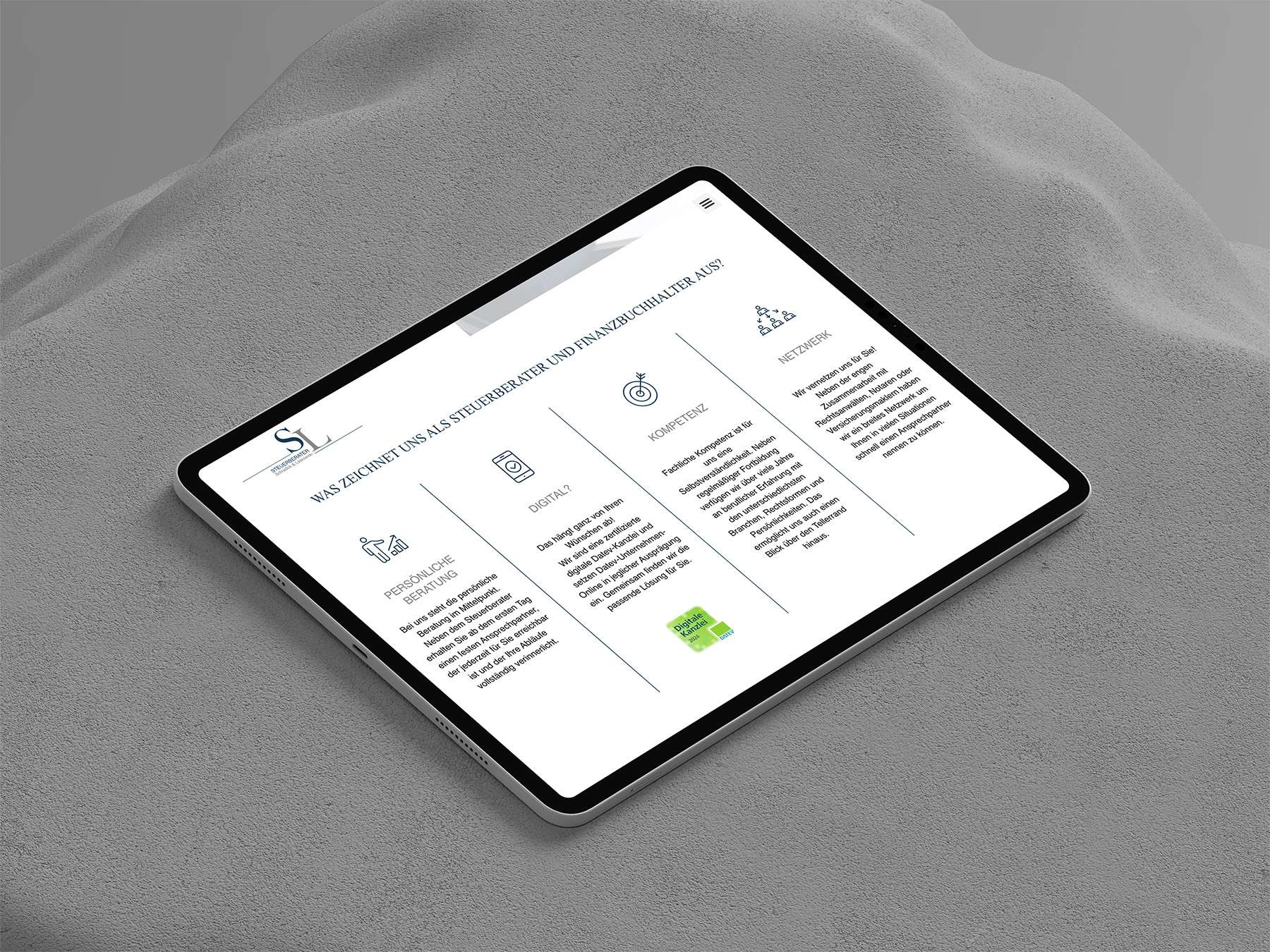 Website der Hamburger Steuerberater. Responsives Design auf allen Endgeräten, ob Desktop, Tablet oder Smartphone.